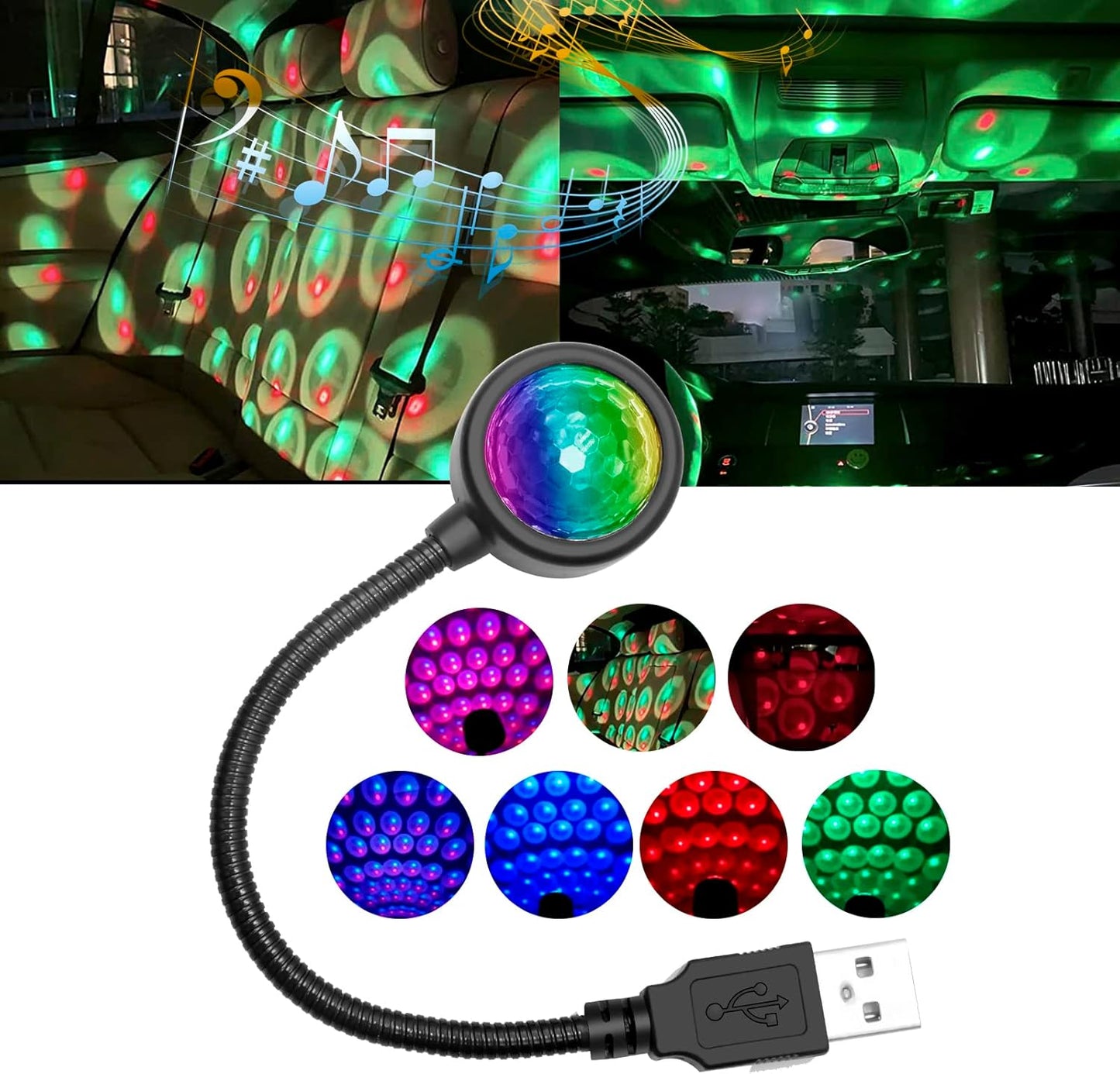 USB მუსიკალური პროექტორი LED განათებით
