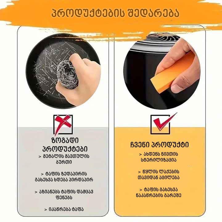 რეზინის ზედაპირის საწმენდი დაზიანების გარეშე
